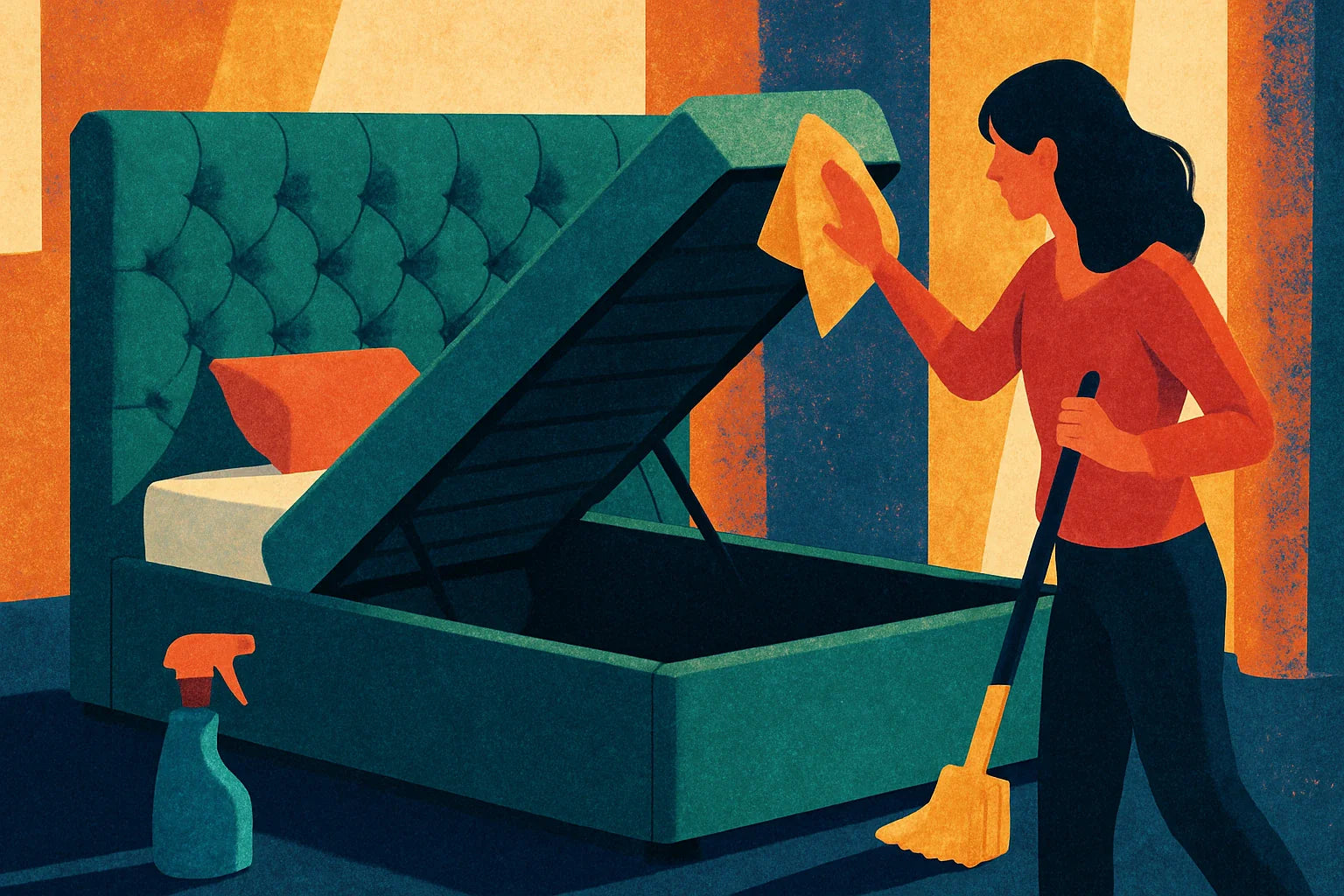 Découvrez les avantages et l'entretien du lit coffre capitonné