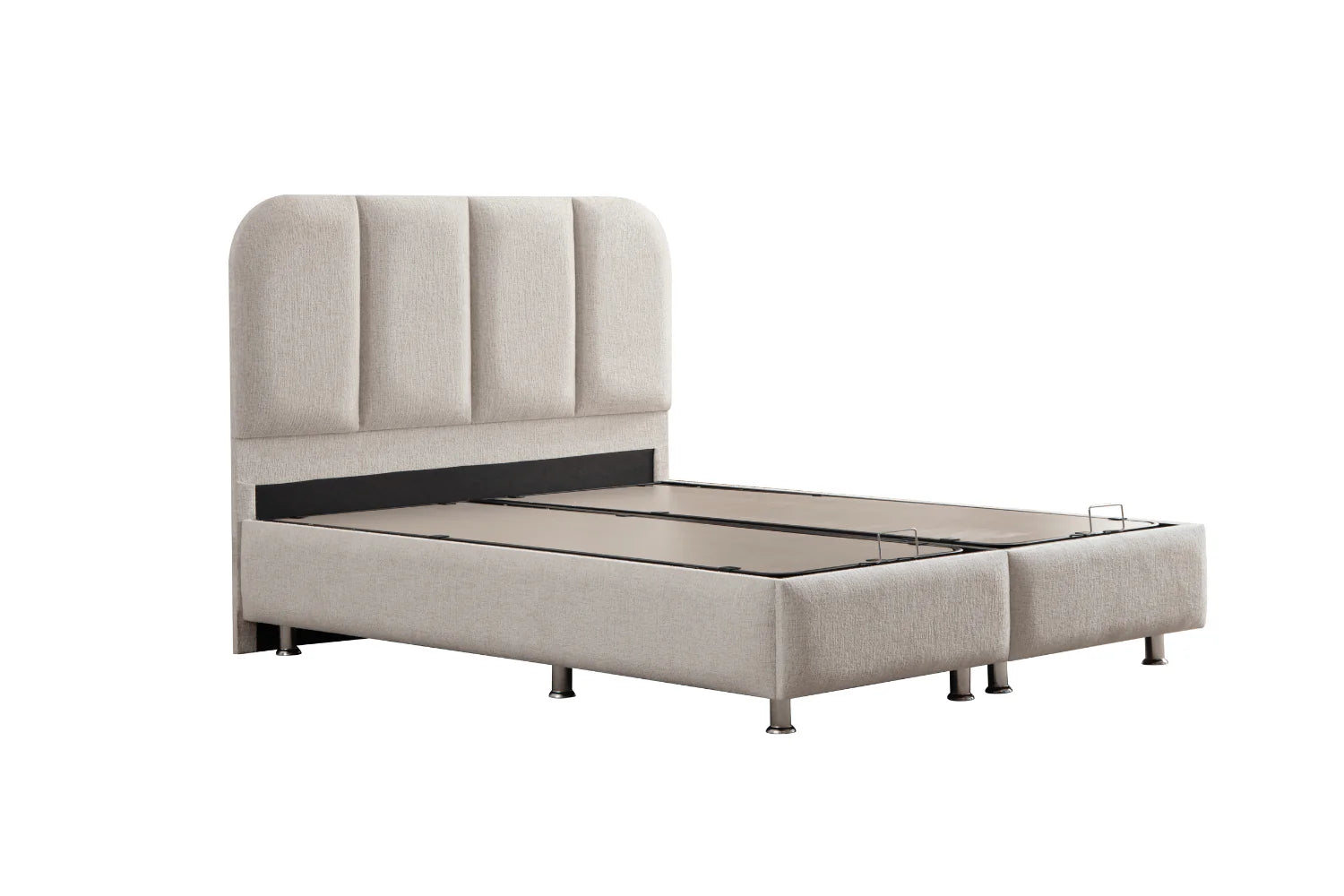 Lit Coffre Chenille OSLO blanc Cassé