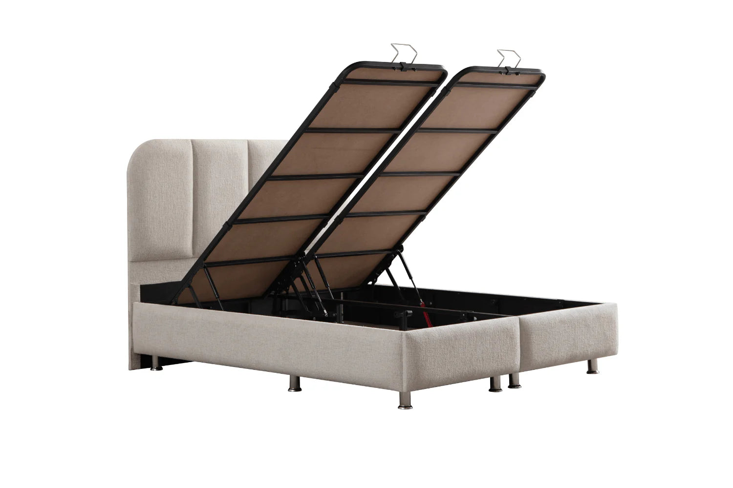 Lit Coffre Chenille OSLO blanc Cassé