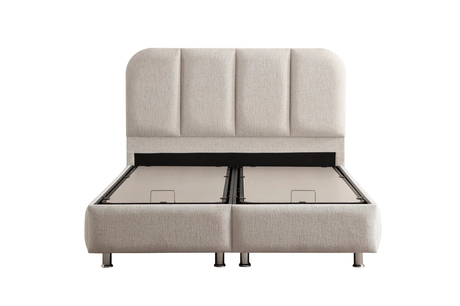 Lit Coffre Chenille OSLO blanc Cassé