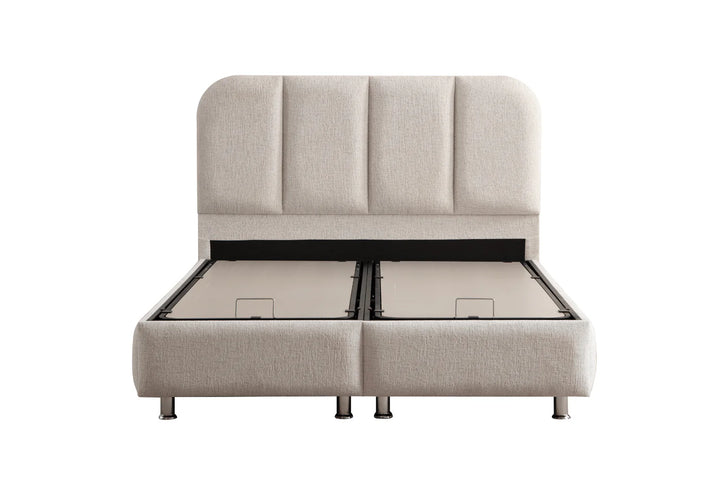 Lit Coffre Chenille OSLO blanc Cassé