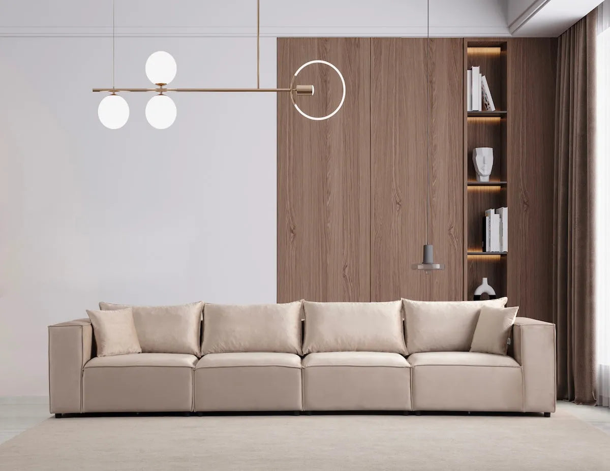 Canapé Incontournable velours beige