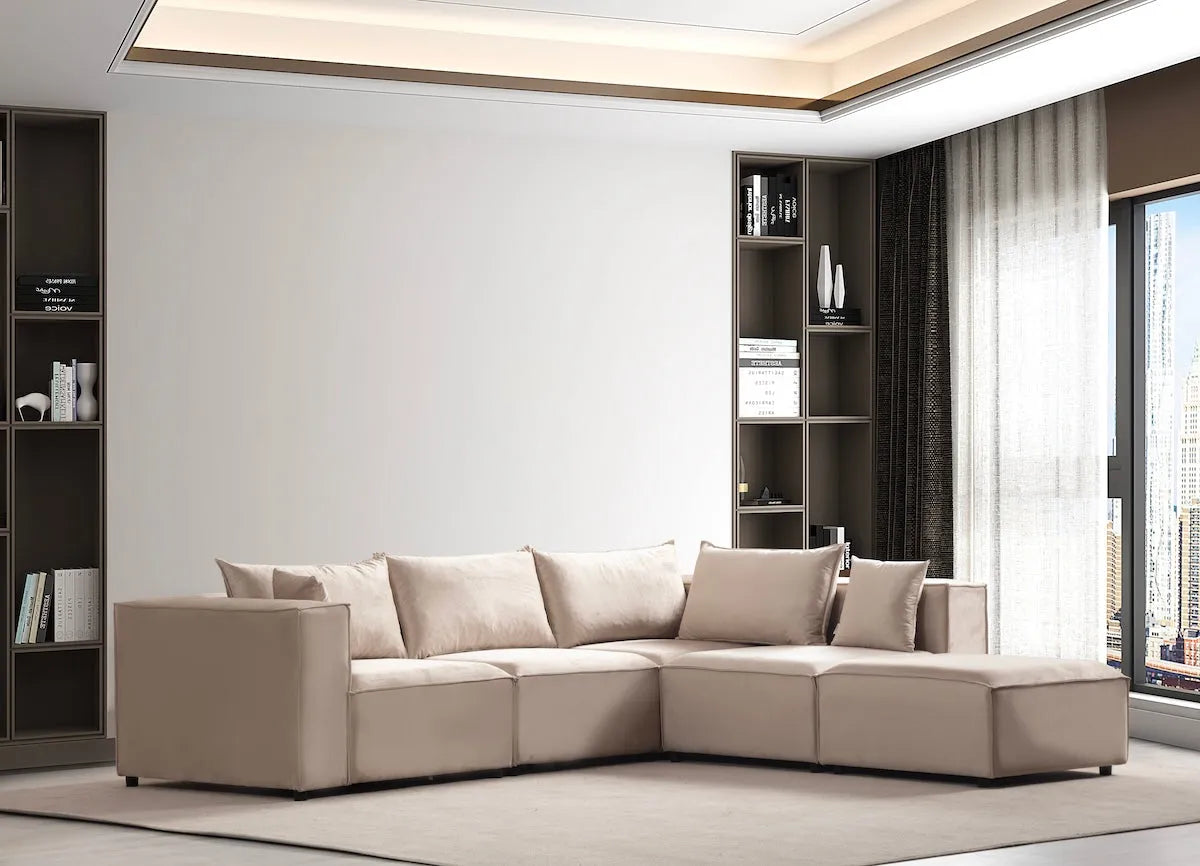 Canapé Incontournable velours beige