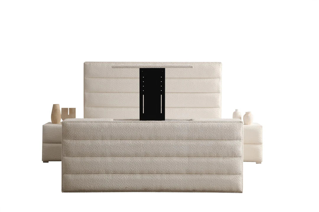 Lit MIAMI avec TV Escamotable Intégrée — Lit Connecté Luxe | Maroc