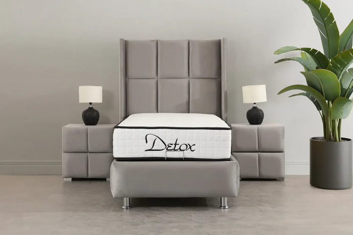 Lit Coffre Enfant RIO Velours Gris - Module Rêve  Maroc