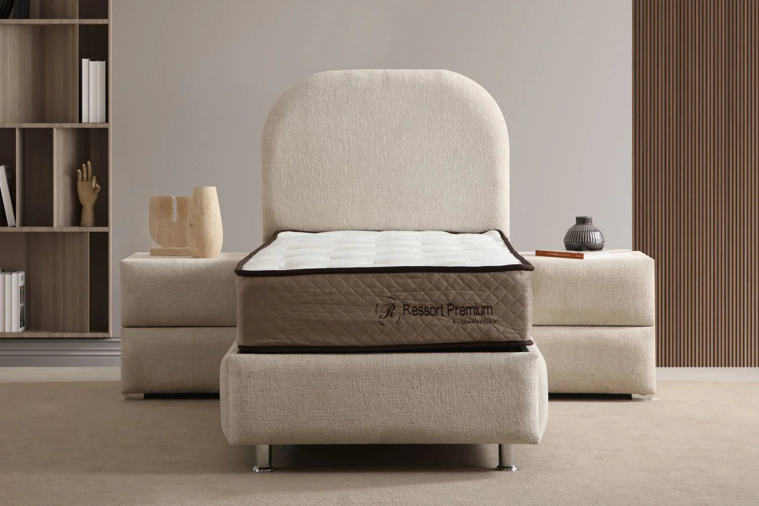 Lit Coffre Enfant JADE BLANC CASSE - CHENILLE