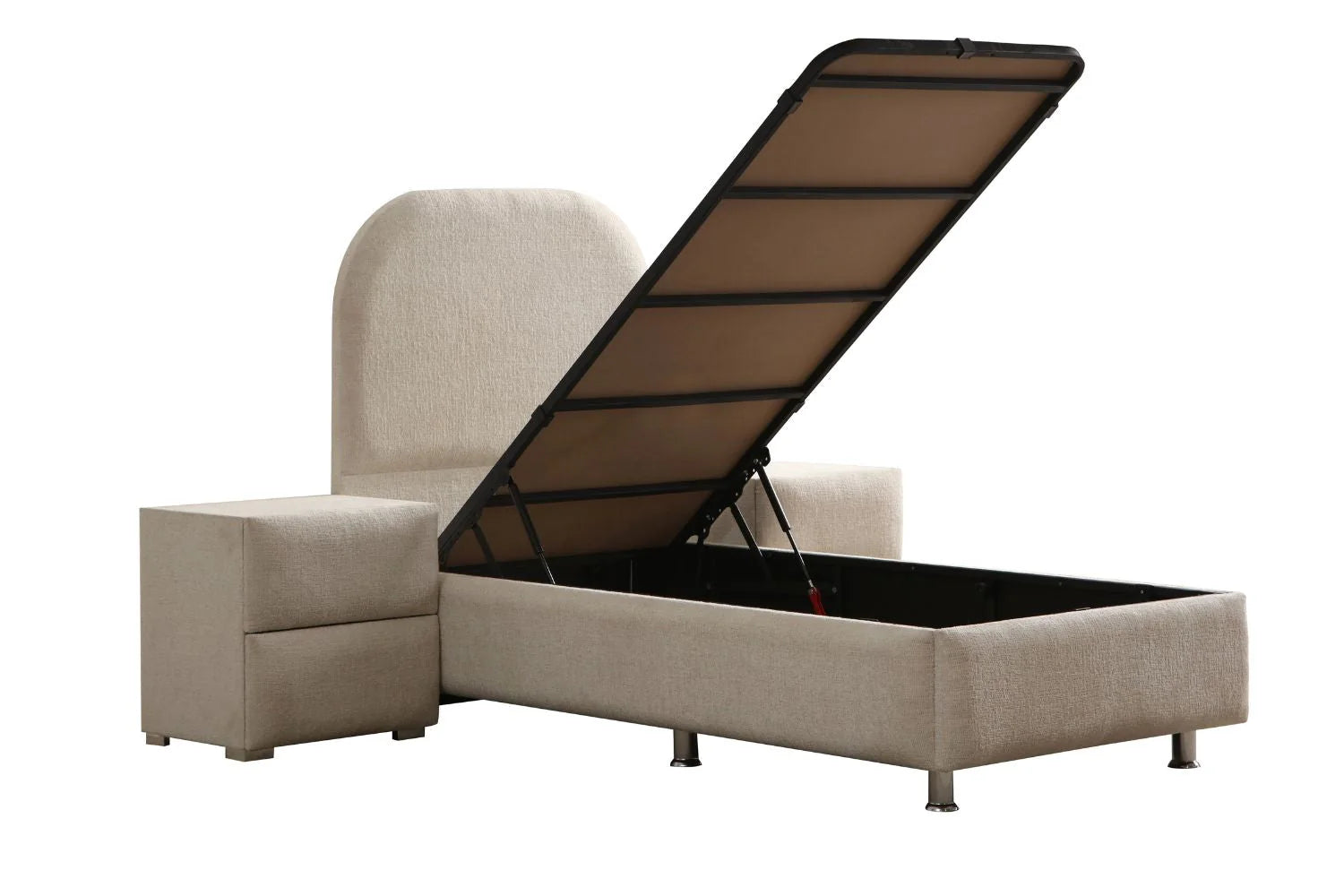 Lit Coffre Enfant JADE BLANC CASSE - CHENILLE