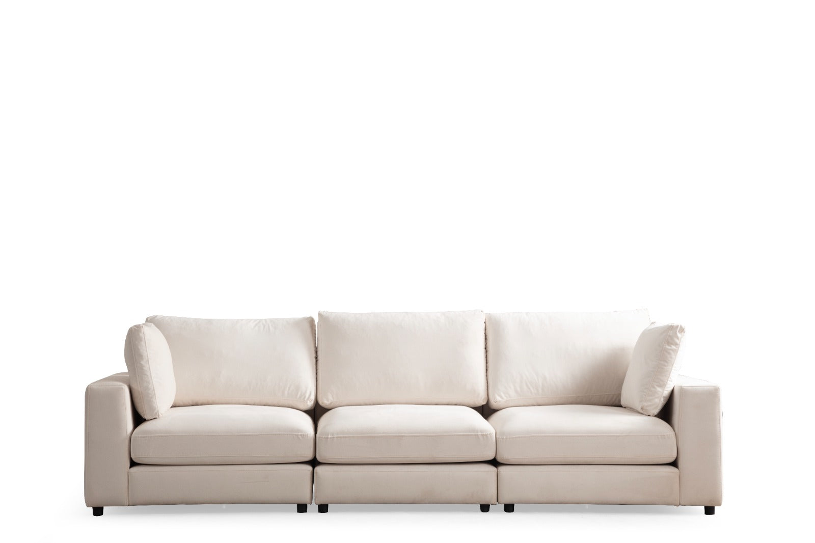 Canapé Elégance velours blanc cassé