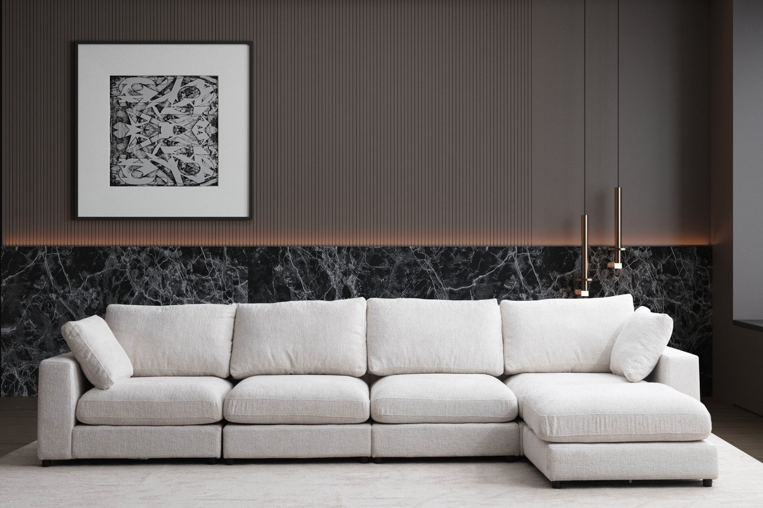 Canapé Élégance 4+ Pouf