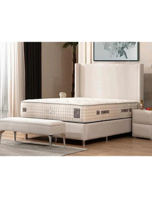 Lit Coffre LONDON BLANC ECRU - Velours - Module Rêve  Maroc