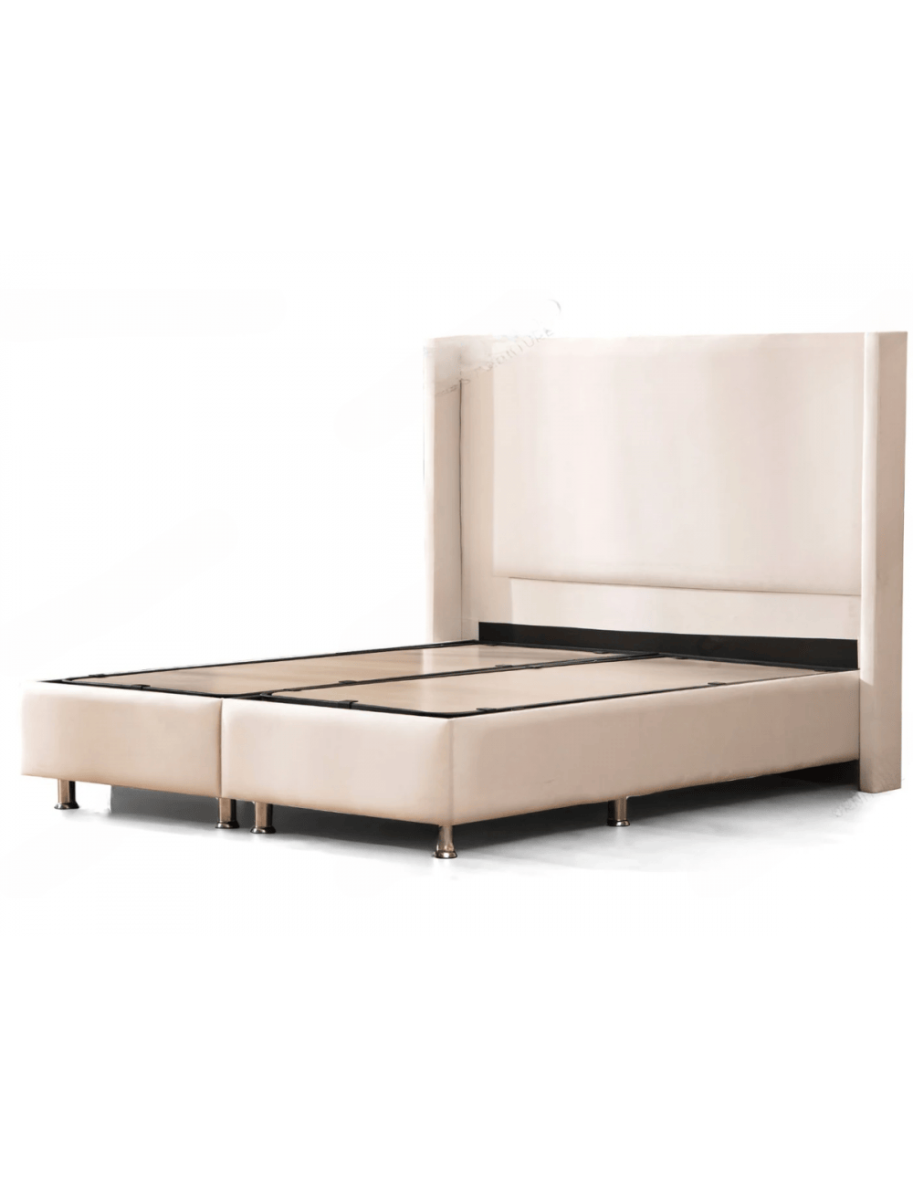 Lit Coffre LONDON BLANC ECRU sans matelas - Velours - Module Rêve  Maroc